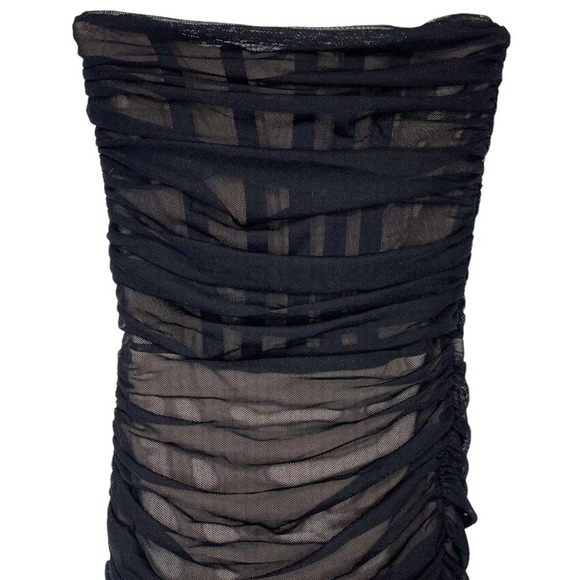 Nookie NWT Black Nude Mesh Strapless Eden Gown - XS - Picture 4 of 12
